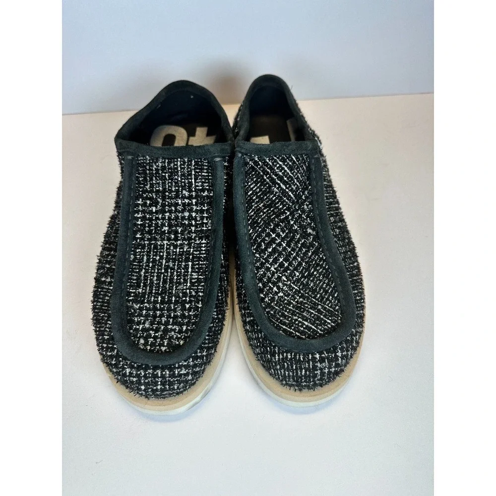 P448 S22 Palermo Women Size 39 Black White Tweed Vibram Sole Loafer